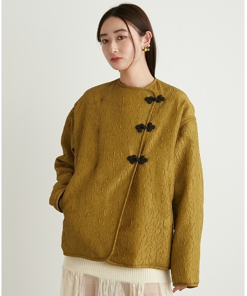 「LILY BROWN」 ノーカラージャケット FREE ブラック レディース_画像2