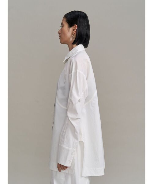 【美品】UN3D アンスリード ダブルラップシャツ 白 長袖 オーバーサイズ W WRAP SH / ダブルラップシャツ（シャツ/ブラウス）｜UN3D.（アンス