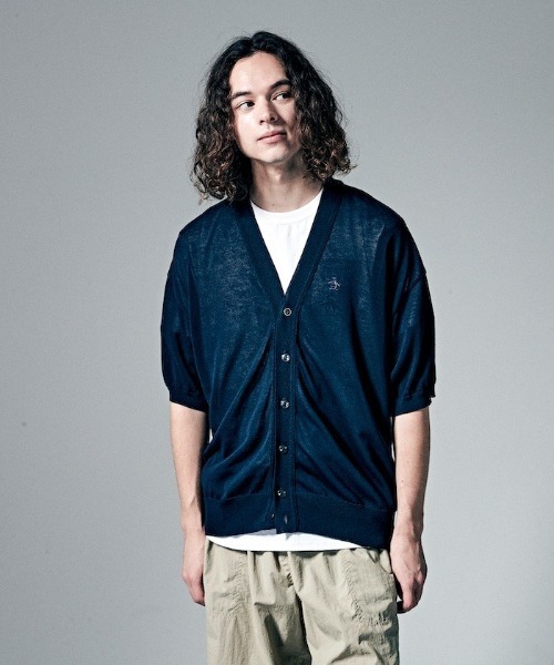 「penguin BY MUNSINGWEAR」 ニットカーディガン L ネイビー メンズ_画像6