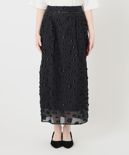 IENA（イエナ） スカート フラワージャガードタックスカート
