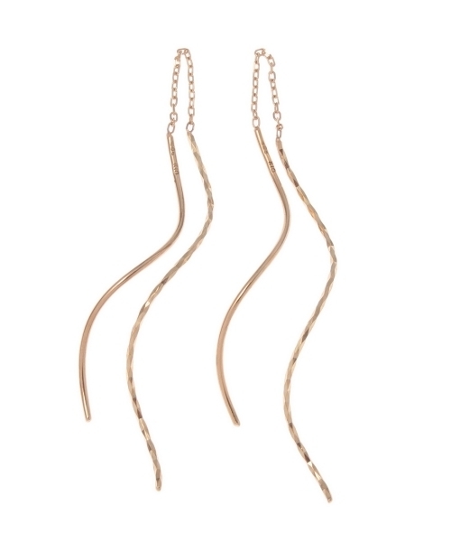 COCOSHNIK（ココシュニック） ピアス K10ポリッシュ×ミラーカット S字