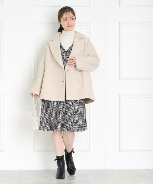 「couture brooch」 ピーコート 38 ブラック レディース_画像3