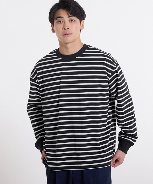 coca（コカ） tシャツ ボーダーオーバーサイズロンT メンズ : ZOZOTOWN