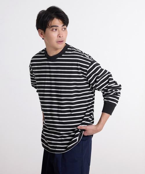 coca（コカ） tシャツ ボーダーオーバーサイズロンT メンズ : ZOZOTOWN