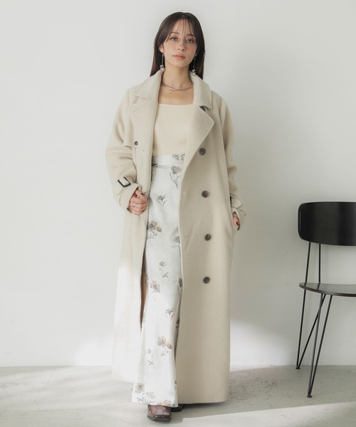 「Elishe」 ステンカラーコート 1 アイボリー レディース_画像6