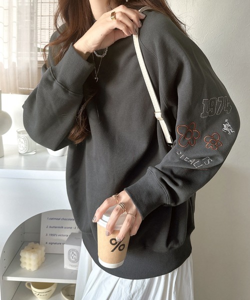 「classicalelf」 スウェットカットソー MEDIUM グレー レディース_画像10