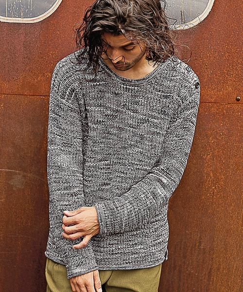 「RATTLE TRAP」 長袖ニット L オフホワイト メンズ_画像5