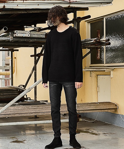 「RATTLE TRAP」 長袖ニット L オフホワイト メンズ_画像7