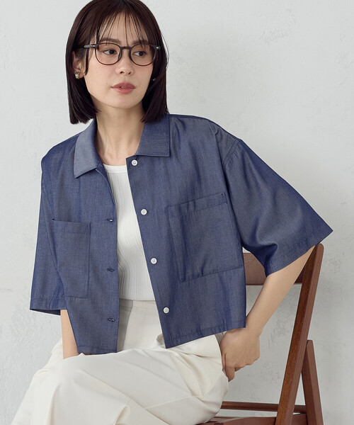 CDG カジュアルシャツ レディース COMME CA ISM（コムサイズム） ブラウス シャツ シャンブレー オープン