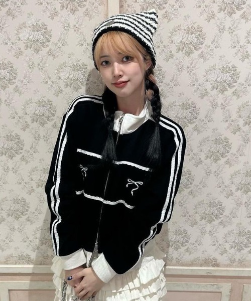 「.KOM」 ジャージブルゾン FREE ブラック レディース_画像6