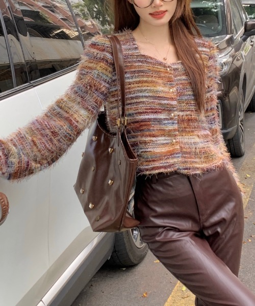 「LADY LIKE」 ニットカーディガン M ブルー レディース_画像8