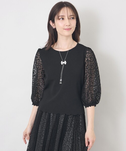 TO BE CHIC（トゥー ビー シック） tシャツ ジャカードレースコンビ