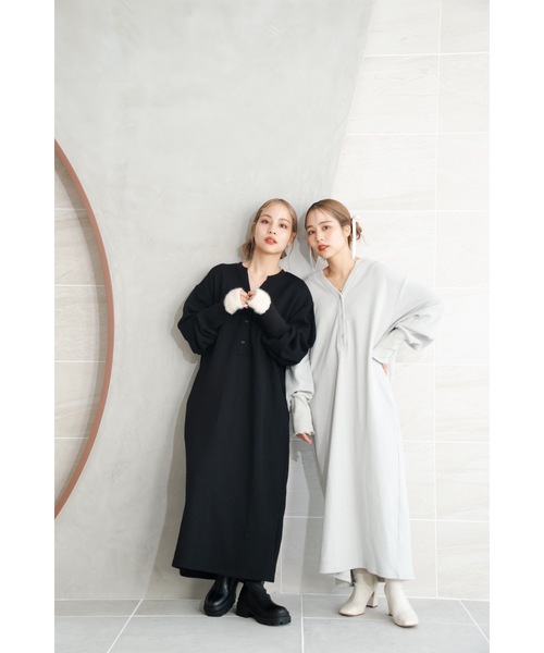 「JUMELLE」 長袖ワンピース SMALL グレー レディース_画像6