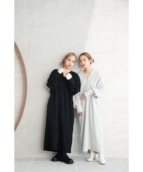 「JUMELLE」 長袖ワンピース SMALL グレー レディース_画像7