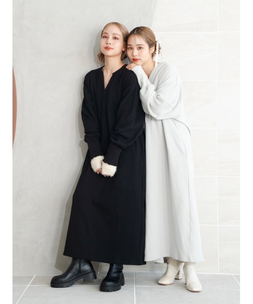 「JUMELLE」 長袖ワンピース SMALL グレー レディース_画像8