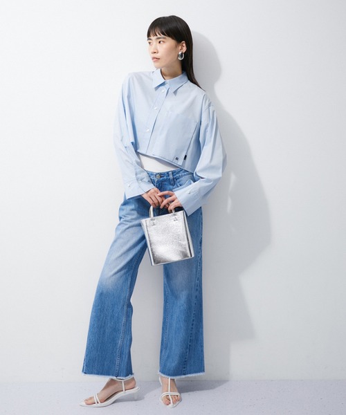 「ADAM ET ROPE'」 長袖シャツ FREE サックスブルー レディース_画像5