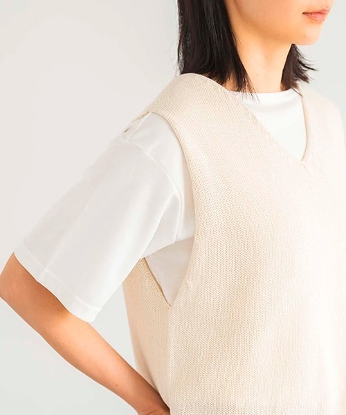 D ベスト ジレ コットンサマーニットベスト レディース : ZOZOTOWN