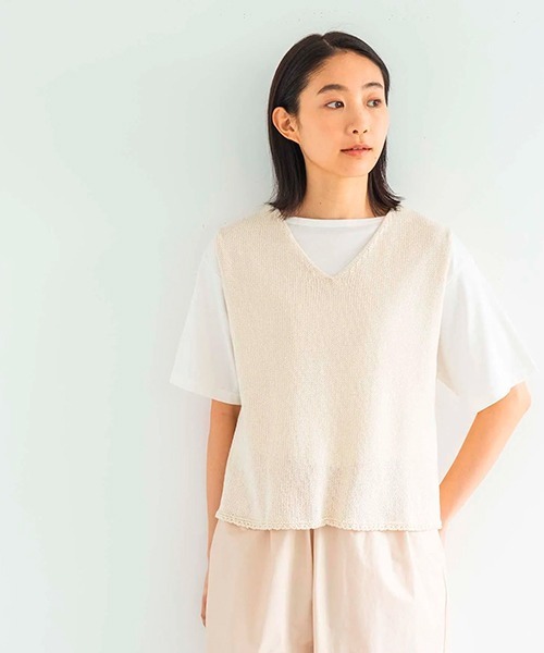 D ベスト ジレ コットンサマーニットベスト レディース : ZOZOTOWN