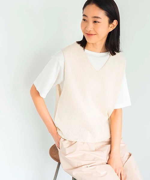 D ベスト ジレ コットンサマーニットベスト レディース : ZOZOTOWN