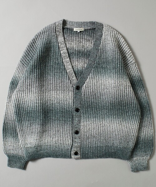 「FREAK'S STORE」 ニットカーディガン MEDIUM グリーン メンズ_画像2