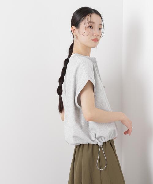 tシャツ 接触冷感ダンボールカットハーフジップトップス(セットアップ可) レディースの画像