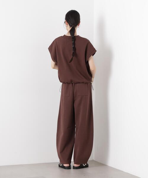tシャツ 接触冷感ダンボールカットハーフジップトップス(セットアップ可) レディースの画像