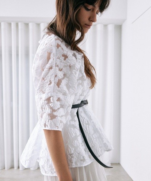 ブラウス シャツ シアージャカードブラウス / Sheer Jacquard Blouse レディース
