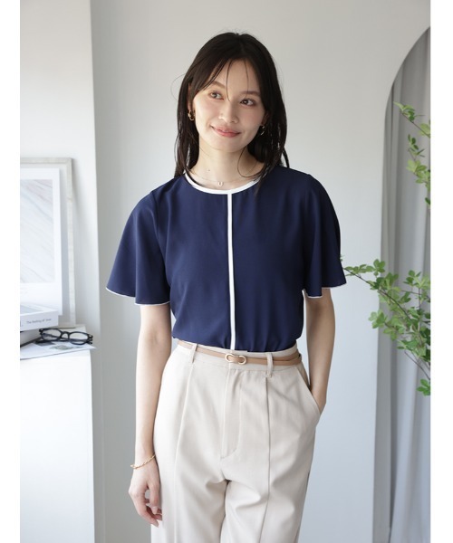 fifth（フィフス） tシャツ 半袖 フレアスリーブ配色ラインプル