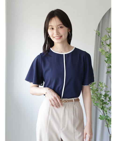 fifth（フィフス） tシャツ 半袖 フレアスリーブ配色ラインプル