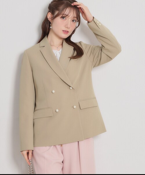 「couture brooch」 テーラードジャケット 38 ベージュ レディース_画像4