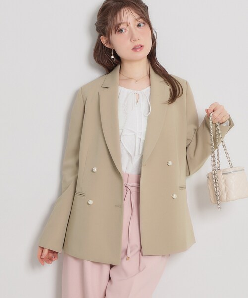 「couture brooch」 テーラードジャケット 38 ベージュ レディース_画像5