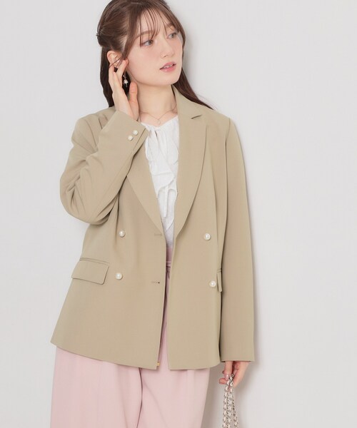 「couture brooch」 テーラードジャケット 38 ベージュ レディース_画像6