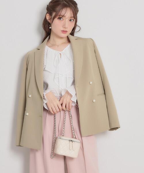 「couture brooch」 テーラードジャケット 38 ベージュ レディース_画像8
