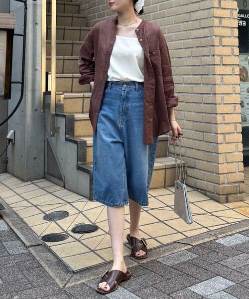 「fredy emue」 デニムハーフパンツ 36 ネイビー レディース_画像2