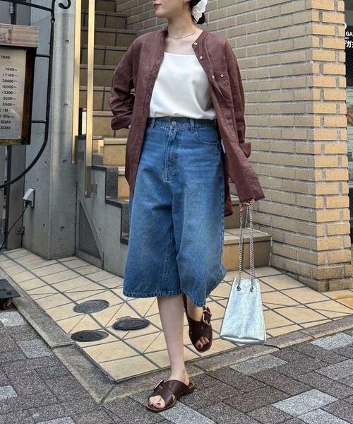 「fredy emue」 デニムハーフパンツ 36 ネイビー レディース_画像3
