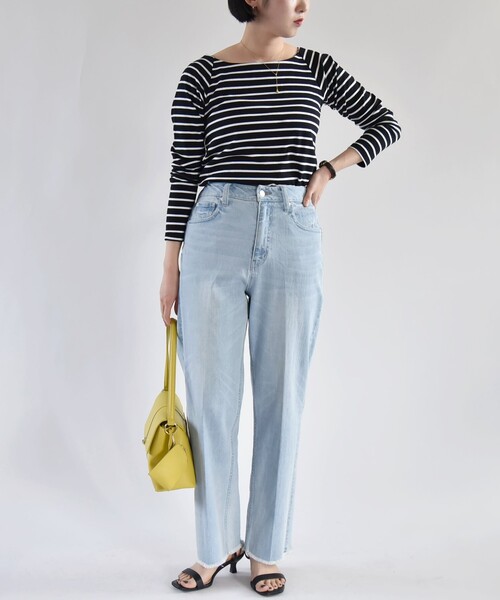 「quaranciel」 デニムパンツ 40 ライトブルー レディース_画像8