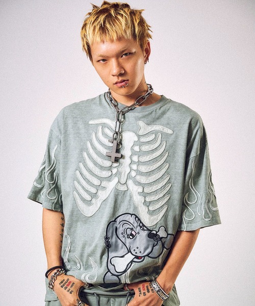 【未使用・当選品】オフコース ファンクラブ限定Tシャツ グレー M 激レア GALFY（ガルフィー） tシャツ GALFY-骨が見えしTee メンズ レディース