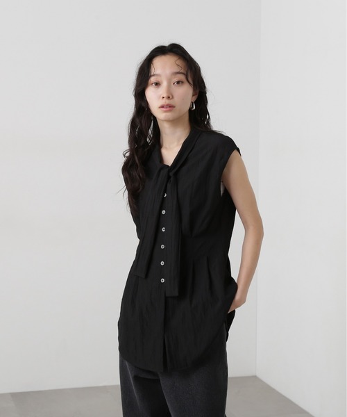 「N.(N. Natural Beauty Basic)」 ノースリーブブラウス MEDIUM ブルー レディース_画像7