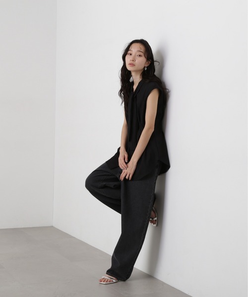 「N.(N. Natural Beauty Basic)」 ノースリーブブラウス MEDIUM ブルー レディース_画像9