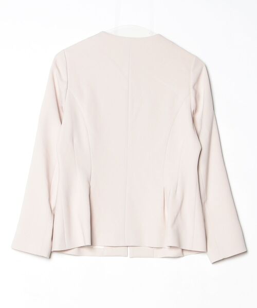 「Demi-Luxe BEAMS」 ノーカラージャケット 38 ベージュ レディース_画像2
