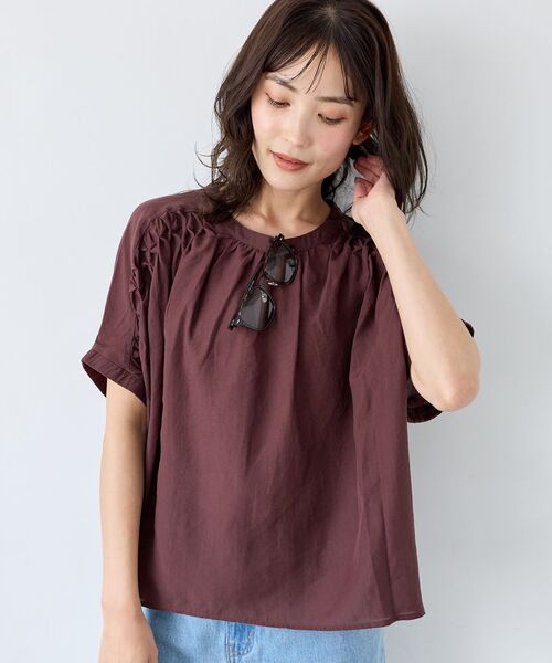 le.coeur blanc(ルクールブラン) ブラウス シャツ 夏 ハンドスモック le.coeur blanc(ルクールブラン) ブラウス シャツ 夏 ハンドスモック