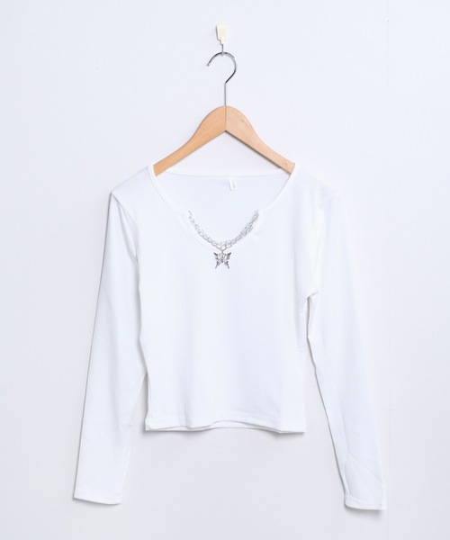 「shopnikoniko」 長袖カットソー フリー ブラック レディース_画像2