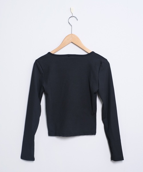 「shopnikoniko」 長袖カットソー フリー ブラック レディース_画像4