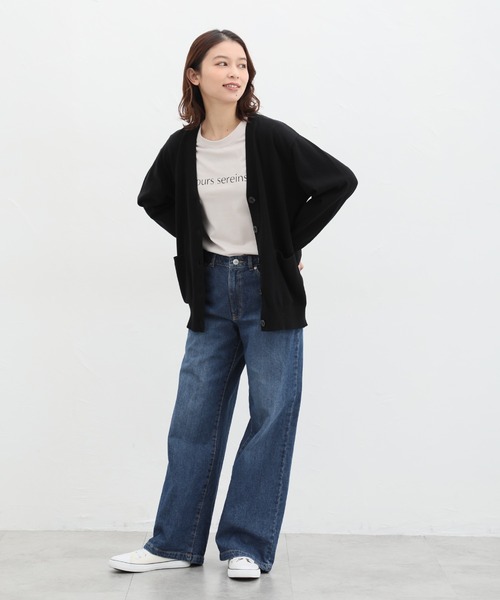 「Honeys」 「CINEMA CLUB」ニットカーディガン LL ベージュ レディース_画像4