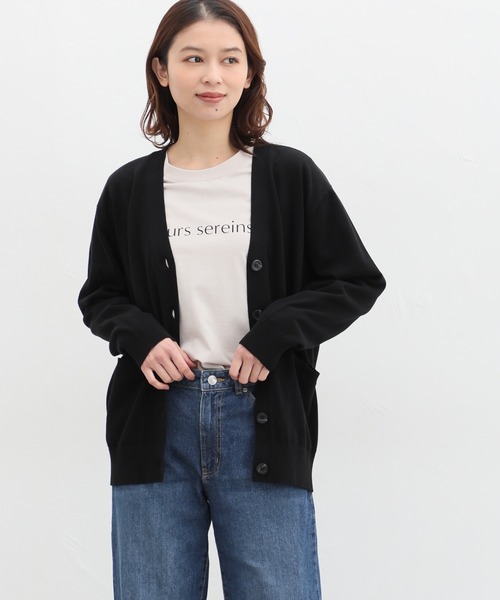 「Honeys」 「CINEMA CLUB」ニットカーディガン LL ベージュ レディース_画像5