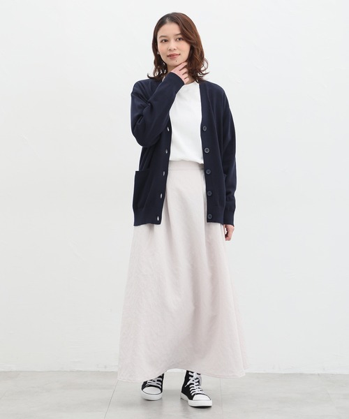 「Honeys」 「CINEMA CLUB」ニットカーディガン LL ベージュ レディース_画像6