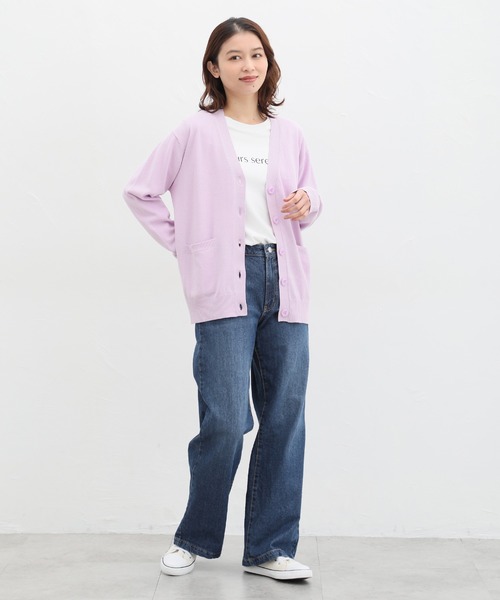 「Honeys」 「CINEMA CLUB」ニットカーディガン LL ベージュ レディース_画像8