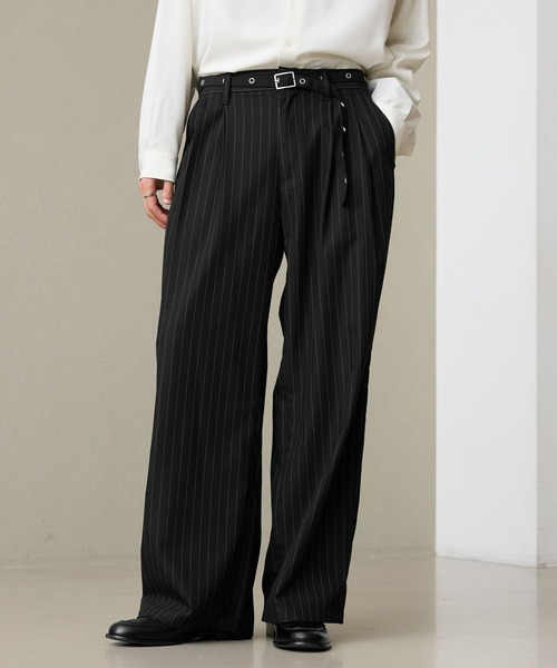 RAGEBLUE（レイジブルー） ワイドパンツ スラックス EYELET BELT TR