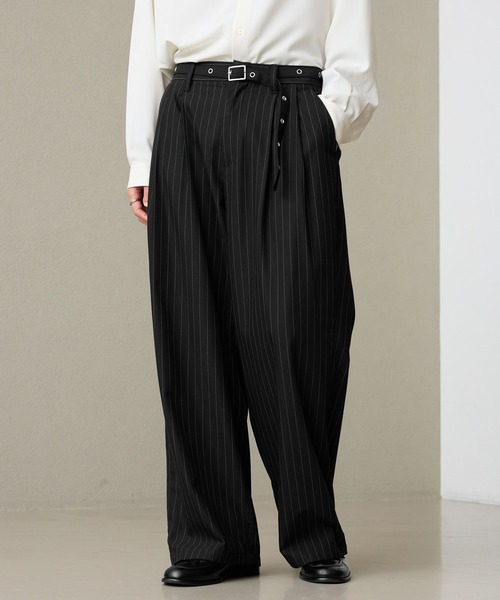 RAGEBLUE（レイジブルー） ワイドパンツ スラックス EYELET BELT TR