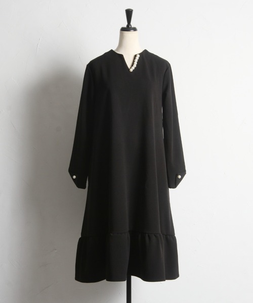 「tocco closet」 長袖ワンピース M ブラック レディース_画像2